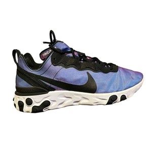 Nike React Element 55 Women's 9 Blue Purple Sneakers Running Shoes Iridescent